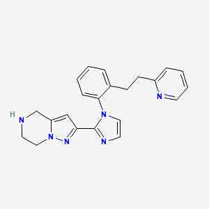 molecular formula C22H22N6 B5557483 2-(1-{2-[2-(2-pyridinyl)ethyl]phenyl}-1H-imidazol-2-yl)-4,5,6,7-tetrahydropyrazolo[1,5-a]pyrazine dihydrochloride 