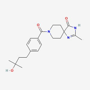 molecular formula C20H27N3O3 B5557497 8-[4-(3-hydroxy-3-methylbutyl)benzoyl]-2-methyl-1,3,8-triazaspiro[4.5]dec-1-en-4-one 