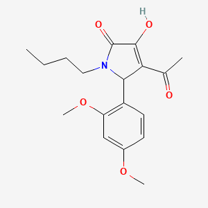 molecular formula C18H23NO5 B5557505 4-acetyl-1-butyl-5-(2,4-dimethoxyphenyl)-3-hydroxy-1,5-dihydro-2H-pyrrol-2-one 