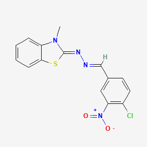 molecular formula C15H11ClN4O2S B5557509 4-氯-3-硝基苯甲醛（3-甲基-1,3-苯并噻唑-2(3H)-亚甲基）腙 