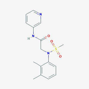 molecular formula C16H19N3O3S B5557546 N~2~-(2,3-二甲苯基)-N~2~-(甲基磺酰基)-N~1~-3-吡啶基甘氨酰胺 