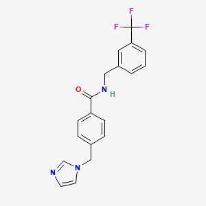 molecular formula C19H16F3N3O B5557554 4-(1H-imidazol-1-ylmethyl)-N-[3-(trifluoromethyl)benzyl]benzamide 