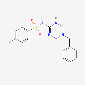 molecular formula C17H20N4O2S B5557577 N-(5-benzyl-1,3,5-triazinan-2-ylidene)-4-methylbenzenesulfonamide 