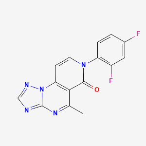 molecular formula C15H9F2N5O B5557583 7-(2,4-difluorophenyl)-5-methylpyrido[3,4-e][1,2,4]triazolo[1,5-a]pyrimidin-6(7H)-one 