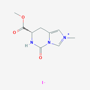 molecular formula C9H12IN3O3 B055576 (7S)-5,6,7,8-Tetrahydro-7-(methoxycarbonyl)-2-methyl-5-oxo-imidazo[1,5-c]pyrimidinium Iodide CAS No. 69618-95-7