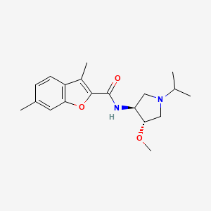 molecular formula C19H26N2O3 B5557608 N-[(3S*,4S*)-1-isopropyl-4-methoxy-3-pyrrolidinyl]-3,6-dimethyl-1-benzofuran-2-carboxamide 