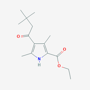molecular formula C15H23NO3 B5557614 4-(3,3-二甲基丁酰)-3,5-二甲基-1H-吡咯-2-羧酸乙酯 