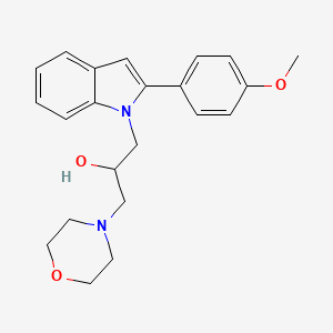 molecular formula C22H26N2O3 B5557630 1-[2-(4-甲氧基苯基)-1H-吲哚-1-基]-3-(4-吗啉基)-2-丙醇 