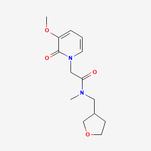 molecular formula C14H20N2O4 B5557635 2-(3-甲氧基-2-氧代吡啶-1(2H)-基)-N-甲基-N-(四氢呋喃-3-基甲基)乙酰胺 