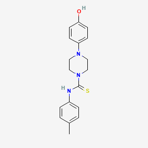 molecular formula C18H21N3OS B5557646 4-(4-羟基苯基)-N-(4-甲基苯基)哌嗪-1-碳硫酰胺 