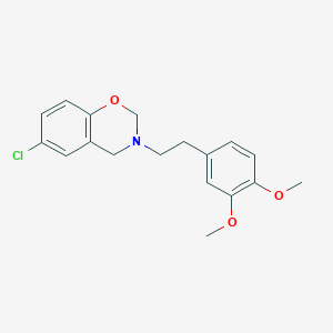 molecular formula C18H20ClNO3 B5557663 6-chloro-3-[2-(3,4-dimethoxyphenyl)ethyl]-3,4-dihydro-2H-1,3-benzoxazine 