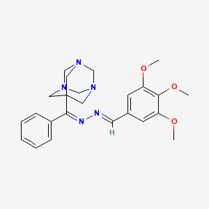 molecular formula C24H29N5O3 B5557694 3,4,5-trimethoxybenzaldehyde [phenyl(1,3,5-triazatricyclo[3.3.1.1~3,7~]dec-7-yl)methylene]hydrazone 