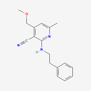 molecular formula C17H19N3O B5557732 4-(methoxymethyl)-6-methyl-2-[(2-phenylethyl)amino]nicotinonitrile 