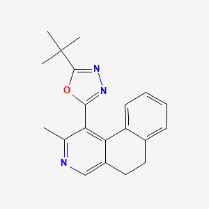 molecular formula C20H21N3O B5557752 1-(5-tert-butyl-1,3,4-oxadiazol-2-yl)-2-methyl-5,6-dihydrobenzo[f]isoquinoline 