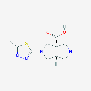 molecular formula C11H16N4O2S B5557755 (3aS*,6aS*)-2-methyl-5-(5-methyl-1,3,4-thiadiazol-2-yl)hexahydropyrrolo[3,4-c]pyrrole-3a(1H)-carboxylic acid 