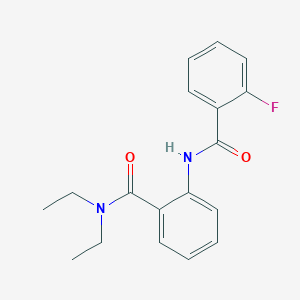 molecular formula C18H19FN2O2 B5557802 N-{2-[(diethylamino)carbonyl]phenyl}-2-fluorobenzamide 