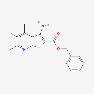molecular formula C18H18N2O2S B5557815 benzyl 3-amino-4,5,6-trimethylthieno[2,3-b]pyridine-2-carboxylate 