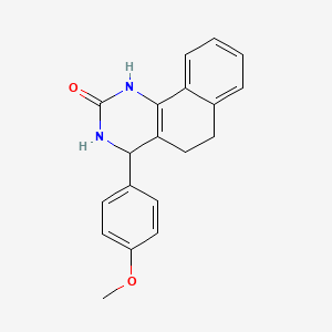 molecular formula C19H18N2O2 B5557846 4-(4-methoxyphenyl)-3,4,5,6-tetrahydrobenzo[h]quinazolin-2(1H)-one 