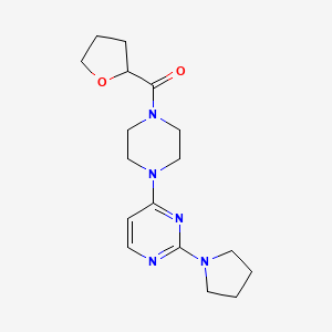 molecular formula C17H25N5O2 B5557856 2-(1-pyrrolidinyl)-4-[4-(tetrahydro-2-furanylcarbonyl)-1-piperazinyl]pyrimidine 