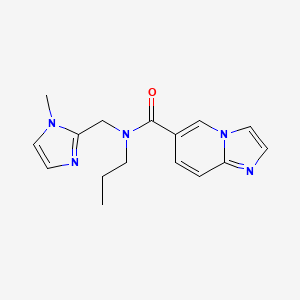 molecular formula C16H19N5O B5557894 N-[(1-甲基-1H-咪唑-2-基)甲基]-N-丙基咪唑并[1,2-a]吡啶-6-甲酰胺 