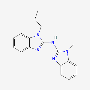 molecular formula C18H19N5 B5557960 1-甲基-N-(1-丙基-1H-苯并咪唑-2-基)-1H-苯并咪唑-2-胺 