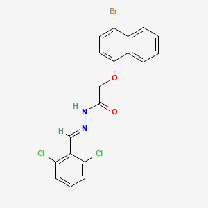 molecular formula C19H13BrCl2N2O2 B5557993 2-[4-(溴代)-1-萘氧基]-N'-(2,6-二氯苄叉亚甲基)乙酰肼 
