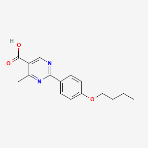 molecular formula C16H18N2O3 B5558045 2-(4-butoxyphenyl)-4-methyl-5-pyrimidinecarboxylic acid 