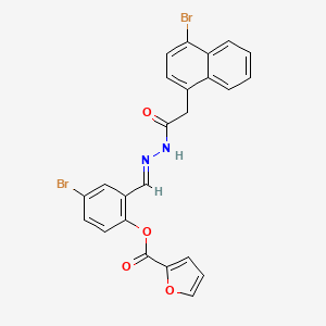molecular formula C24H16Br2N2O4 B5558055 4-bromo-2-{2-[(4-bromo-1-naphthyl)acetyl]carbonohydrazonoyl}phenyl 2-furoate 