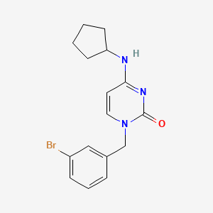 molecular formula C16H18BrN3O B5558067 1-(3-bromobenzyl)-4-(cyclopentylamino)-2(1H)-pyrimidinone 