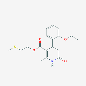molecular formula C18H23NO4S B5558076 2-(methylthio)ethyl 4-(2-ethoxyphenyl)-2-methyl-6-oxo-1,4,5,6-tetrahydro-3-pyridinecarboxylate 