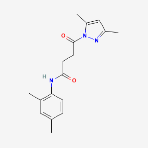 molecular formula C17H21N3O2 B5558079 N-(2,4-二甲苯基)-4-(3,5-二甲基-1H-吡唑-1-基)-4-氧代丁酰胺 
