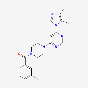 molecular formula C20H21FN6O B5558100 4-(4,5-dimethyl-1H-imidazol-1-yl)-6-[4-(3-fluorobenzoyl)-1-piperazinyl]pyrimidine 