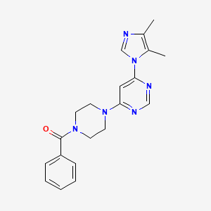 molecular formula C20H22N6O B5558137 4-(4-苯甲酰-1-哌嗪基)-6-(4,5-二甲基-1H-咪唑-1-基)嘧啶 