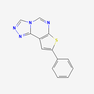 molecular formula C13H8N4S B5558149 8-phenylthieno[3,2-e][1,2,4]triazolo[4,3-c]pyrimidine 