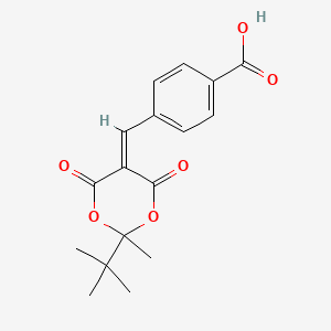 molecular formula C17H18O6 B5558218 4-[(2-tert-butyl-2-methyl-4,6-dioxo-1,3-dioxan-5-ylidene)methyl]benzoic acid 