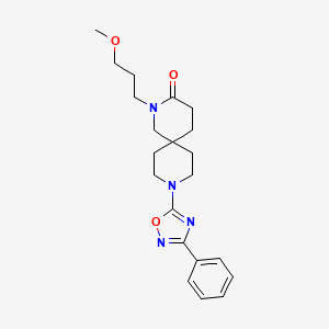molecular formula C21H28N4O3 B5558222 2-(3-methoxypropyl)-9-(3-phenyl-1,2,4-oxadiazol-5-yl)-2,9-diazaspiro[5.5]undecan-3-one 