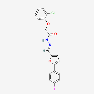 molecular formula C19H14ClIN2O3 B5558279 2-(2-氯苯氧基)-N'-{[5-(4-碘苯基)-2-呋喃基]亚甲基}乙酰肼 