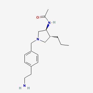 molecular formula C18H29N3O B5558282 N-{rel-(3S,4R)-1-[4-(2-aminoethyl)benzyl]-4-propyl-3-pyrrolidinyl}acetamide dihydrochloride 
