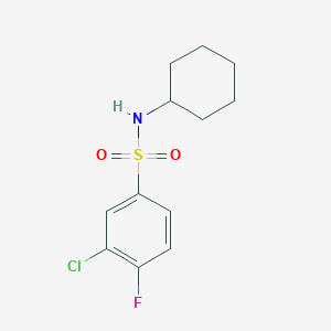 molecular formula C12H15ClFNO2S B5558302 3-氯-N-环己基-4-氟苯磺酰胺 