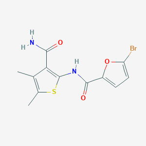 molecular formula C12H11BrN2O3S B5558315 N-[3-(aminocarbonyl)-4,5-dimethyl-2-thienyl]-5-bromo-2-furamide 