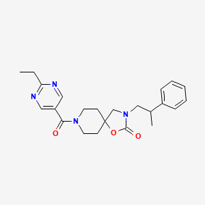 molecular formula C23H28N4O3 B5558330 8-[(2-ethylpyrimidin-5-yl)carbonyl]-3-(2-phenylpropyl)-1-oxa-3,8-diazaspiro[4.5]decan-2-one 
