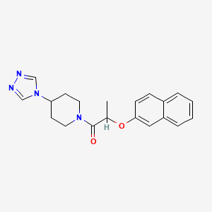 molecular formula C20H22N4O2 B5558337 1-[2-(2-naphthyloxy)propanoyl]-4-(4H-1,2,4-triazol-4-yl)piperidine 