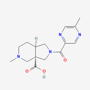 molecular formula C15H20N4O3 B5558356 (3aS*,7aR*)-5-methyl-2-[(5-methylpyrazin-2-yl)carbonyl]octahydro-3aH-pyrrolo[3,4-c]pyridine-3a-carboxylic acid 