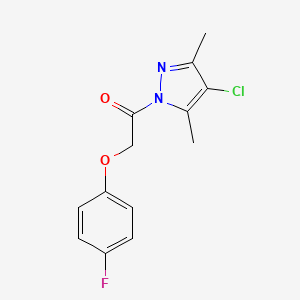 molecular formula C13H12ClFN2O2 B5558369 4-氯-1-[(4-氟苯氧基)乙酰基]-3,5-二甲基-1H-吡唑 