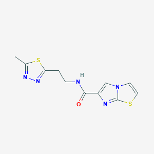 molecular formula C11H11N5OS2 B5558373 N-[2-(5-甲基-1,3,4-噻二唑-2-基)乙基]咪唑并[2,1-b][1,3]噻唑-6-甲酰胺 