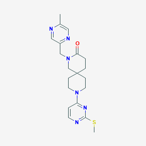 molecular formula C20H26N6OS B5558389 2-[(5-methylpyrazin-2-yl)methyl]-9-[2-(methylthio)pyrimidin-4-yl]-2,9-diazaspiro[5.5]undecan-3-one 