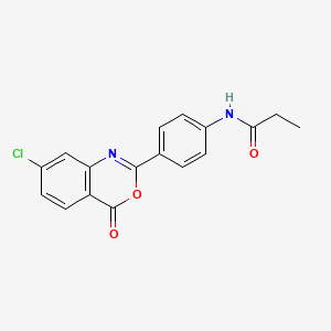 molecular formula C17H13ClN2O3 B5558395 N-[4-(7-chloro-4-oxo-4H-3,1-benzoxazin-2-yl)phenyl]propanamide 