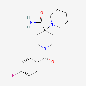molecular formula C18H24FN3O2 B5558396 1'-(4-氟苯甲酰)-1,4'-联哌啶-4'-甲酰胺 