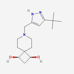 molecular formula C16H27N3O2 B5558404 (1R*,3S*)-7-[(5-tert-butyl-1H-pyrazol-3-yl)methyl]-7-azaspiro[3.5]nonane-1,3-diol 