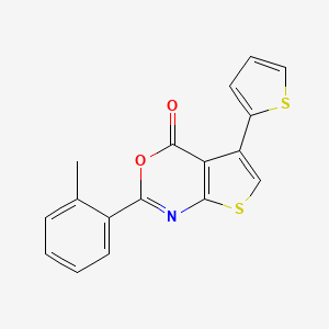 molecular formula C17H11NO2S2 B5558478 2-(2-甲基苯基)-5-(2-噻吩基)-4H-噻吩并[2,3-d][1,3]恶嗪-4-酮 